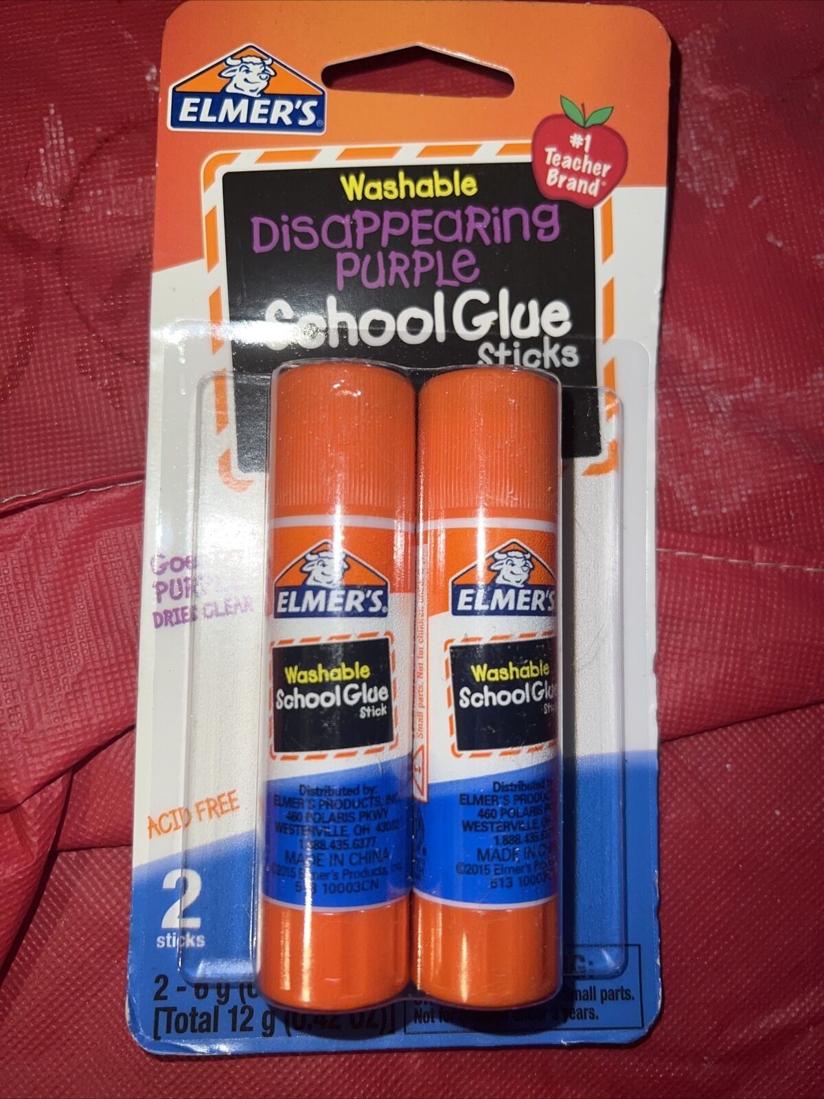 Elmer's Disappearing Purple Washable School Glue Sticks 2 Count Brand NEW -  CacaceNY